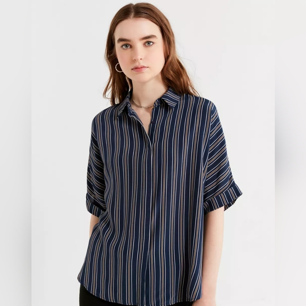 Urban Outfitters Striped Oversized Button Down Shirt M